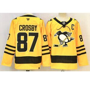 Adult Mens Sidney Crosby Gold Stitched Jersey